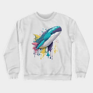 Colorful Whale Crewneck Sweatshirt